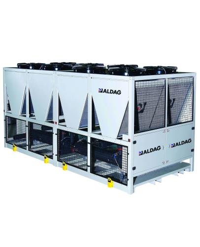 Aldag MCSA Vidalı kompresörlü modüler hava soğutmalı su soğutma grupları 170 - 426 kW/modül sogutma kapasitelerinde 3 tip olarak üretilmektedir.